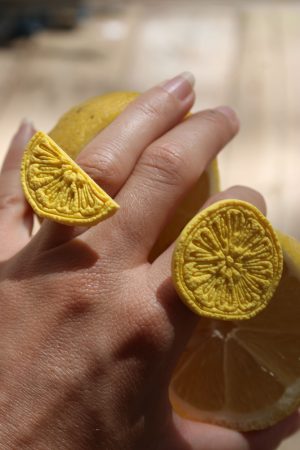 ginkgo creations colección kawaii - anillo lemon