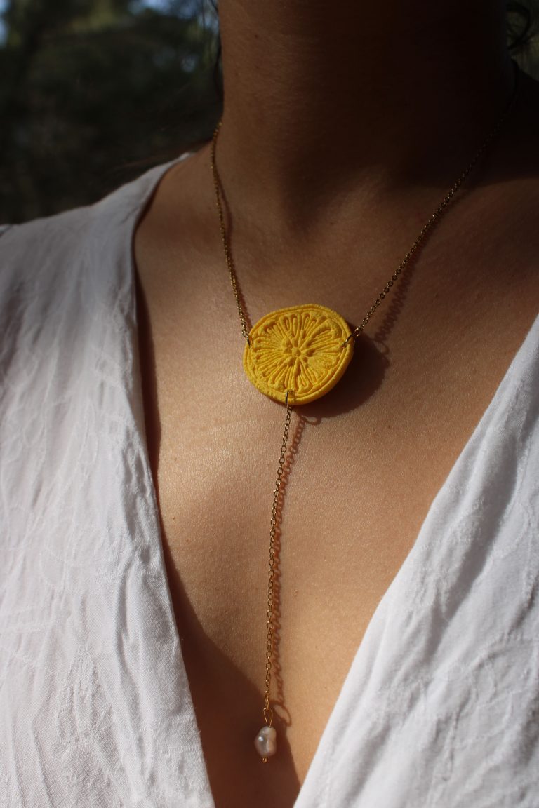 ginkgo creations colección kawaii - collar lemon