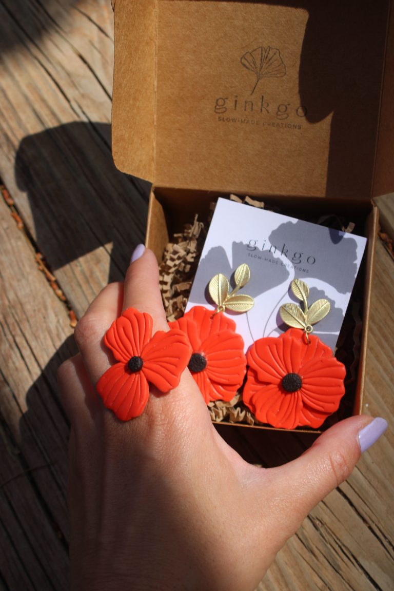 pendientes ababol XL ginkgo creations